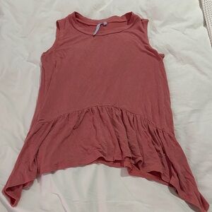 Rust Sleeveless Peplum Tank Top